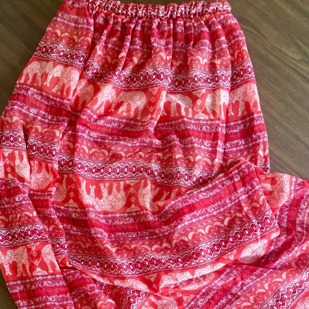 Blue Rain Boho Elephant/Aztec Maxi - Small